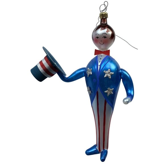 Soffieria De Carlini Uncle Sam Christmas Ornament Hand-Painted Glass Italy 1999 - Picture 1 of 7